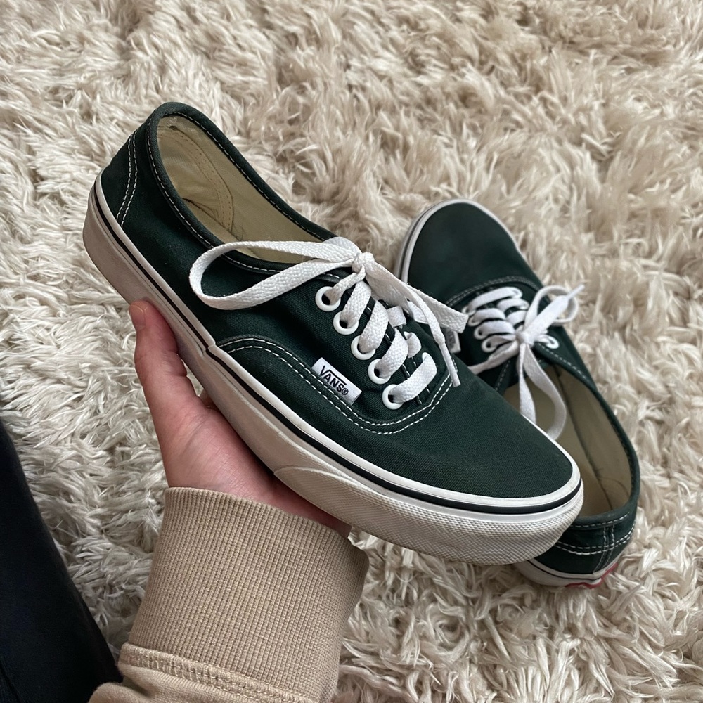Dark Green Lace-Up Authentic Vans